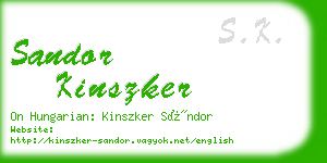 sandor kinszker business card